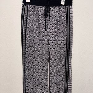 BeBop Black and White Printed Palazzo Pants Size Small